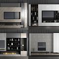 Modern TV Background Cabinet TV Background Wall Decorative Cabinet TV Cabinet 3d model