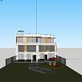 Modern Detached Villa Exterior Design With Large Glass Windows Balconies And Lush Greenery