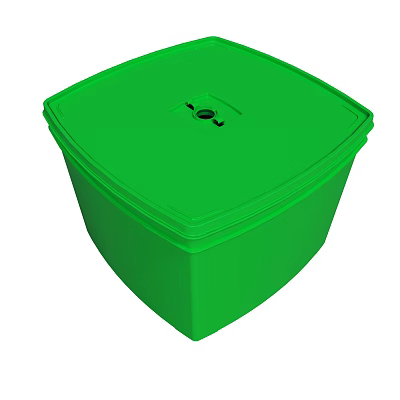 Green Plastic Storage Container With Secure Lid And Small Hole Design 3d model