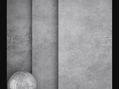 Gray Wall Components With Different Textures And Transparent Sphere Decorative Element 3d model
