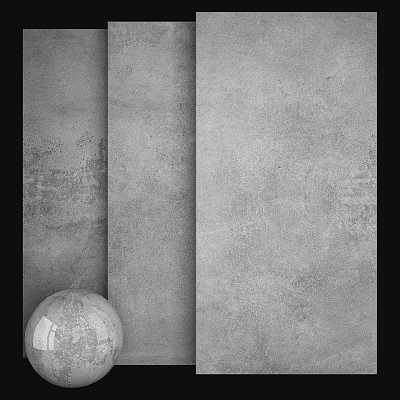 Gray Wall Components With Different Textures And Transparent Sphere Decorative Element 3d model