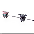 Cute Pink And Gray Cartoon Characters With Big Eyes And Long Bodies