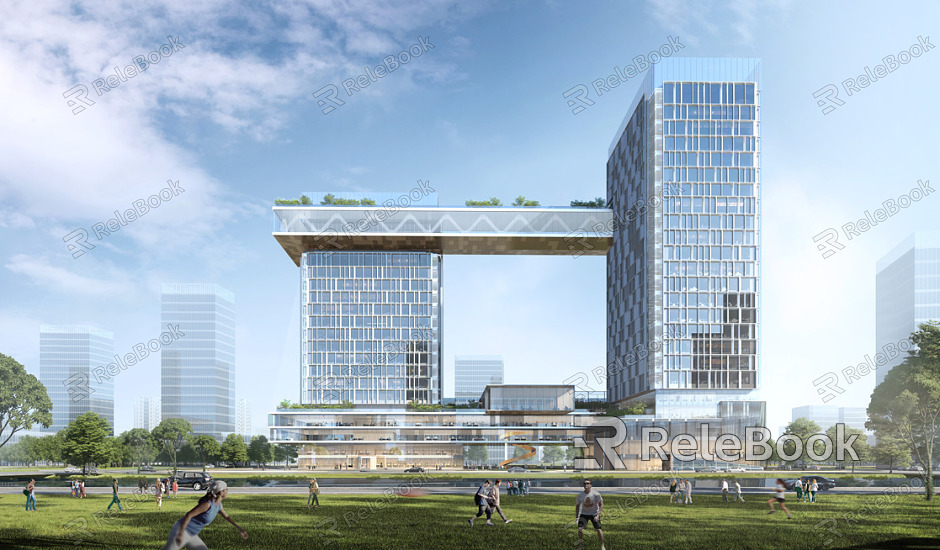 Modern Commercial Office Building Yuhang Economic and Technological Development Zone Citizen Square Topography model