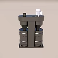 Industrial Equipment With Two Drums Black Frame And White Motor Device