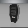 Modern Car Remote Key Fob With Black Silver Design And Red Emergency Button