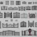 Various Decorative Wrought Iron Gate Designs With Ornate Patterns And Styles 3d model