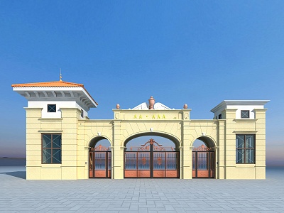 European-style gate 3d model