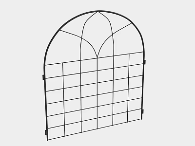 Modern Casement Window Design Featuring Arched Top And Grid Pane Structure 3d model