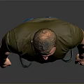 A Man Wearing Green T shirt Blue Jeans And Green Boots Standing Against Gray Background