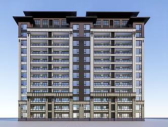 New Chinese-style Residential Building 3d model