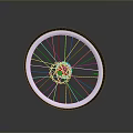 Black and White Bicycle Wheel With Spokes And Reflection On Gray Background 3d model