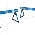 Blue Road Construction Barriers with Reflective Stripes for Traffic Safety