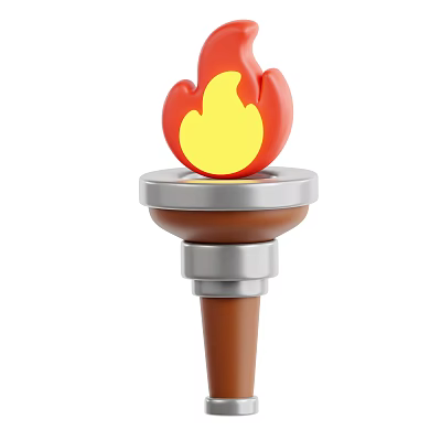 Industrial Equipment Torch With Flaming Top And Metal Base Structure 3d model