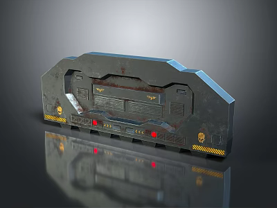 Industrial Sci Fi Rusted Metal Control Panel With Buttons Indicator Lights And Textured Surface 3d model
