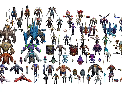 Fantasy Characters And Mythical Creatures With Diverse Designs And Unique Appearances Collection 3d model