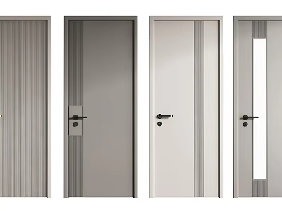 Modern Interior Swing Doors Featuring Different Designs And Finishes For Home Decor 3d model