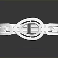 Sleek Modern Silver Bracelet With Decorative Elements And Polished Metallic Shine 3d model