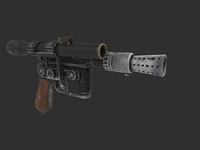 Vintage Weapon With Wooden Grip Scope And Ventilated Barrel Design 3d model