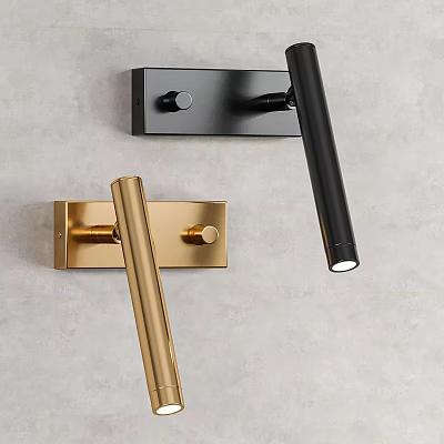 Modern Black And Gold Wall Lamp With Sleek Cylindrical Metal Design For Home Decor 3d model