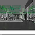 Modern Fitness Gym Interior With Various Equipment Mirror Walls And Green Grid Ceiling