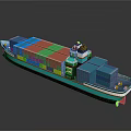 3D Rendered Container Ship With Colorful Containers And Blue Hull
