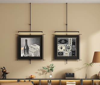 Old money wind stainless steel hanging painting 3d model