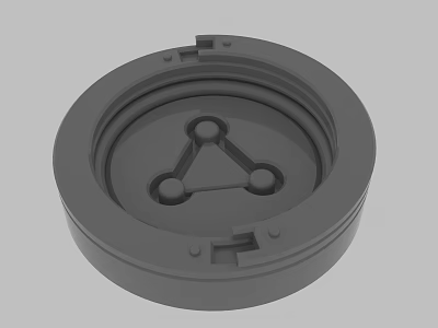 Gray Circular Mechanical Component With Internal Triangular Structure Design 3d model