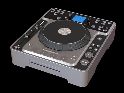 Professional Headphone Audio DJ Mixer Controller with Turntable Control Buttons and LCD Screen 3d model