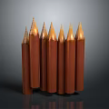 Brown Pencil Shaped Living Supplies With Pointed Tops And Smooth Surfaces