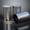 Metal Cans as Practical Household Supplies with Lids and Reflective Metal Surface