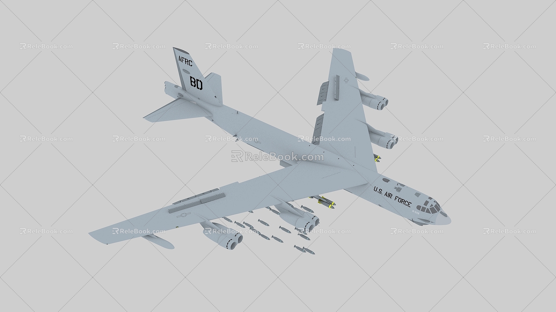 U.S. B52 Bomber Boeing B52 Stratosphere Fortress U.S. Long Range Strategic Bomber 3d model