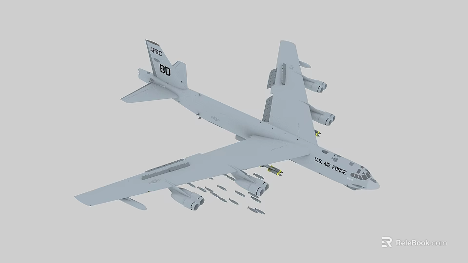 Advanced U.S. Air Force Fighter Jet with Underwing Missiles and Military Insignia 3d model 