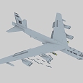 U.S. B52 Bomber Boeing B52 Stratosphere Fortress U.S. Long Range Strategic Bomber 3d model