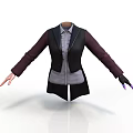 Men's Formal Outfit With Vest Shirt Long Sleeves And Gloves