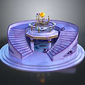 Spiral Staircase Design For Circular Structure With Central Decorative Fixture And Steps
