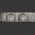 Ancient Stone Building Model With Multiple Arches And Detailed Wall Design