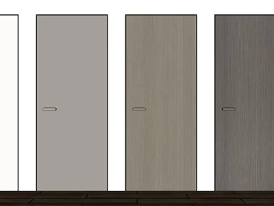Various Styles Hinged Doors With Different Materials And Color Choices For Home Interior 3d model