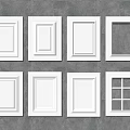 White Cabinet Door Designs With Various Styles Including Flat Panel And Glass Grid 3d model