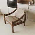 Solid Wood Frame Dining Chair With Comfortable Beige Fabric Cushion For Cozy Modern Home Kitchen