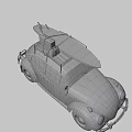 Vintage Blue Volkswagen Beetle With Roof Rack And Decorative Emblems