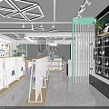 Modern Clothing Store Interior Design With Display Racks Tables And Green Plants
