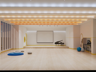 Modern Yoga Room Gym 3d model