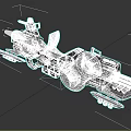 Black Mechanical Motorcycle With Luxe Themed Metal Parts Spikes And Cannons Design