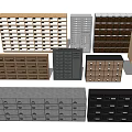 Commercial Filing Cabinets With Multiple Drawer Units And Various Colors 3d model