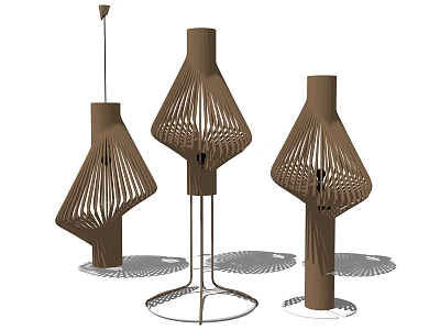 Modern lamp combination woven table lamp chandelier combination 3d model