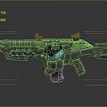 Futuristic Sci Fi Rifle With Advanced Mechanical Structure Tactical Scope And Metallic Gray Finish