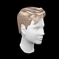 Game and Movie Character 3D Model Head with Blonde Short Hair White Face Black Backdrop