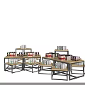 Retail Store Display Shelves With Organized Products And Multi Tier Racks 3d model