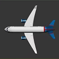 Sleek White Passenger Plane With Blue Red Tail Row Of Windows And Shiny Wings