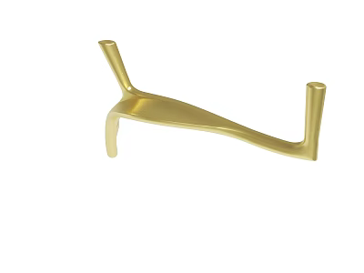 Golden Metal Hook With Modern Minimalist Design For Hanging Accessories 3d model